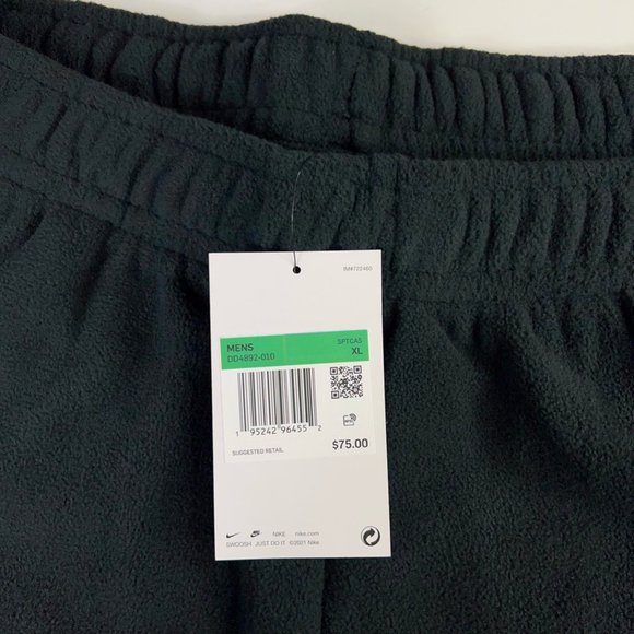 Nike Mens Fleece Jogger Pants Black Standard Fit Pockets Tapered Leg XL New - Picture 8 of 12